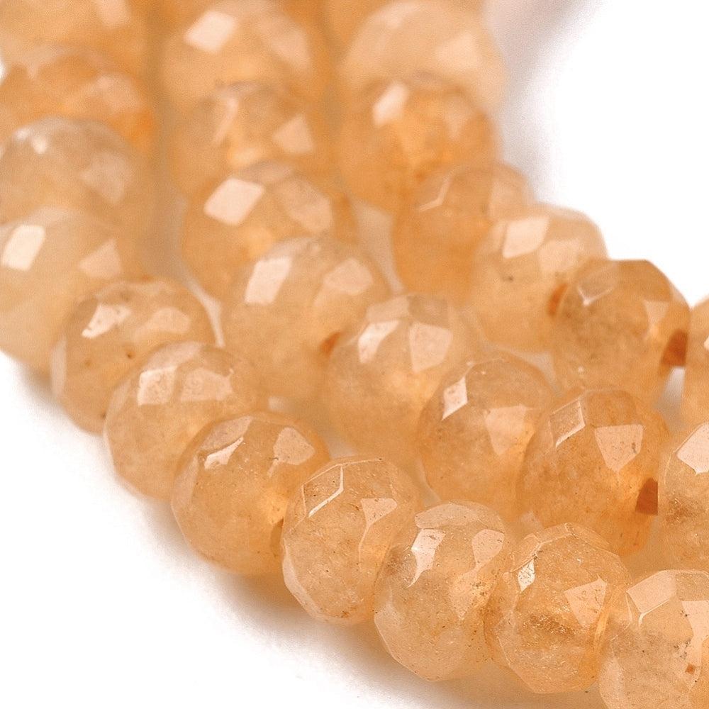 Edelsteen kraal Oranje facet rond 4mm - ± 8cm-Kralen-Kraaltjes van Renate