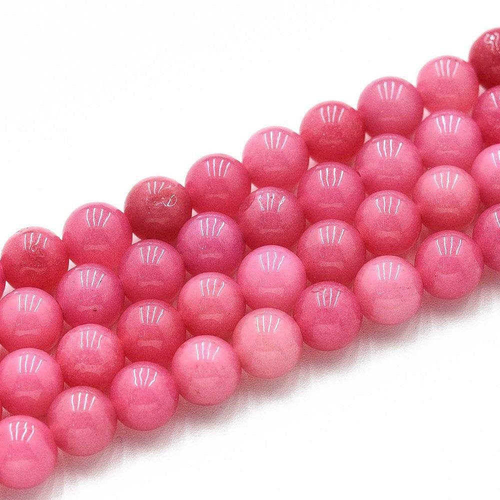 Edelsteen kraal Quartz Hot Pink 6mm - 15 stuks-Kralen-Kraaltjes van Renate