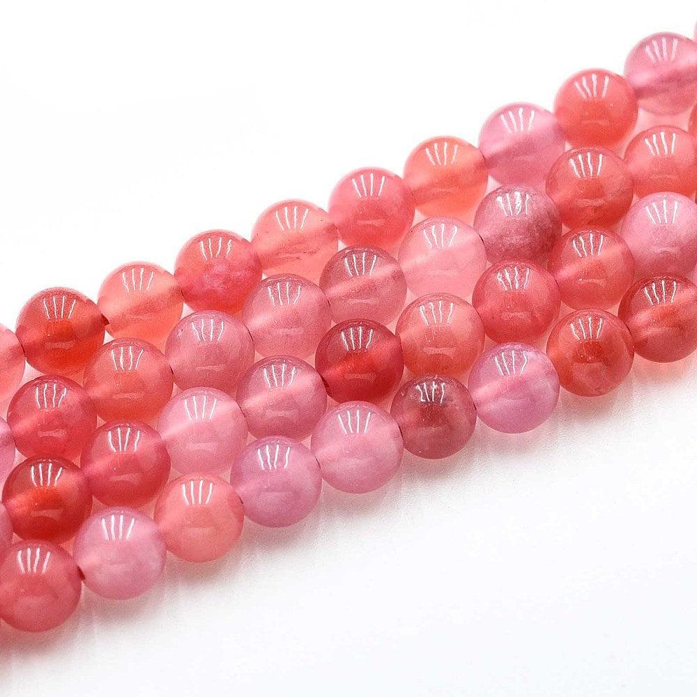 Edelsteen kraal Quartz Rood Roze 6mm - 15 stuks-Kralen-Kraaltjes van Renate