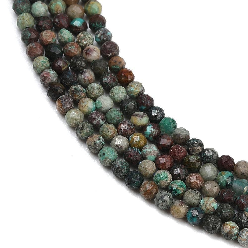 Edelsteen kraal Rond Chrysocolla Blauw Groen 3.5mm - 20 stuks-Kraaltjes van Renate