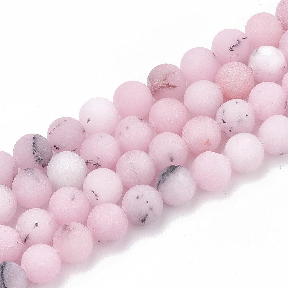 Edelsteen kraal Rond Jasper Mat Roze 6mm - 15 stuks-Kraaltjes van Renate