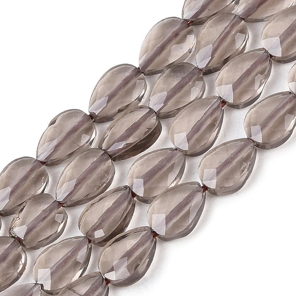 Edelsteen kraal Rookkwarts Druppel facet Grijs 6mm - per stuk kopie-Kralen-Kraaltjes van Renate