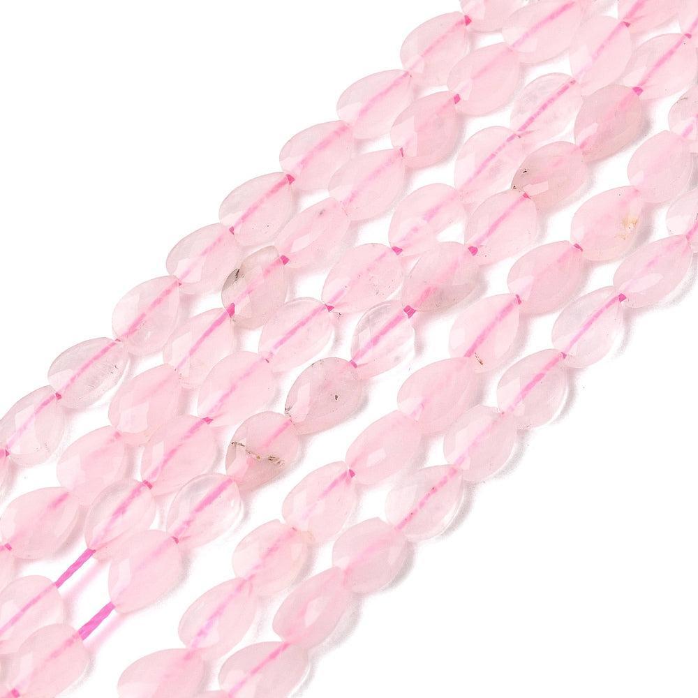 Edelsteen kraal Roze Kwarts facet Druppel Roze 6mm - per stuk-Kralen-Kraaltjes van Renate