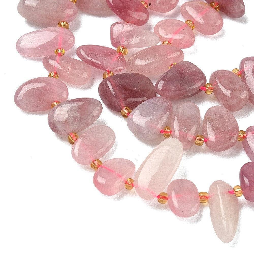 Edelsteen kraal Rose Quartz druppel ±18mm - per stuk-Kralen-Kraaltjes van Renate