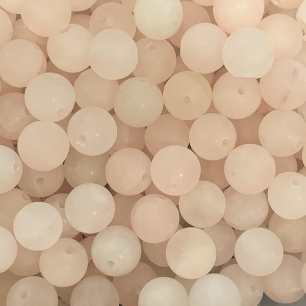 Edelsteen kraal rose quartz frosted rond 8mm-Kraaltjes van Renate
