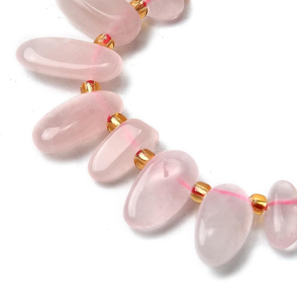 Edelsteen kraal Rose Quartz nugget ±13mm - per stuk-Kralen-Kraaltjes van Renate