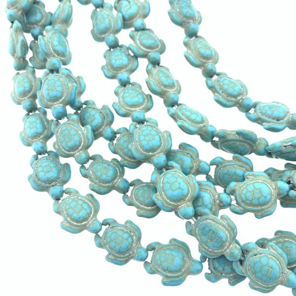 Edelsteen kraal Schildpad turquoise 17x14mm-Kraaltjes van Renate