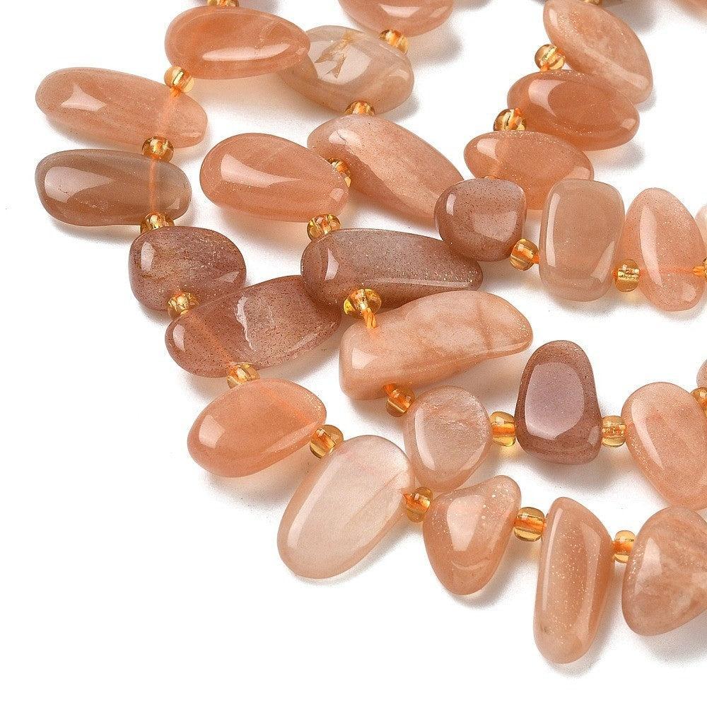 Edelsteen kraal Sunstone druppel ±18mm - per stuk-Kralen-Kraaltjes van Renate
