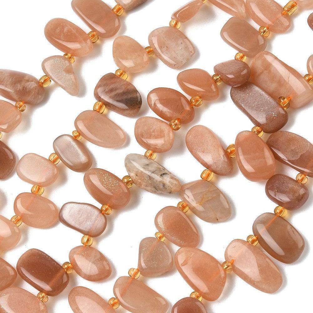 Edelsteen kraal Sunstone druppel ±18mm - per stuk-Kralen-Kraaltjes van Renate