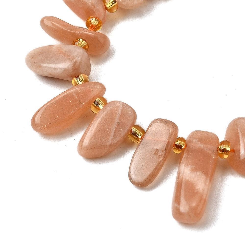 Edelsteen kraal Sunstone nugget ±13mm - per stuk-Kralen-Kraaltjes van Renate