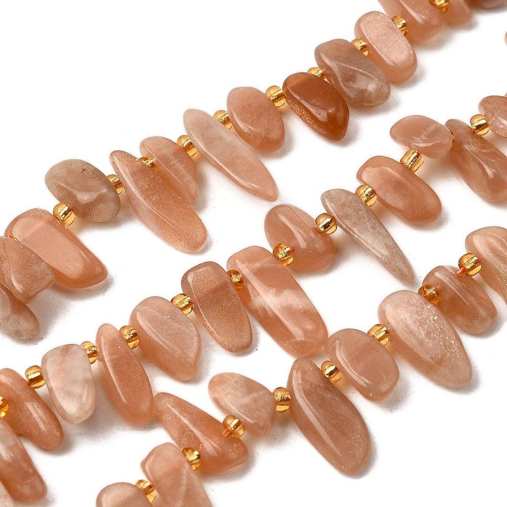 Edelsteen kraal Sunstone nugget ±13mm - per stuk-Kralen-Kraaltjes van Renate