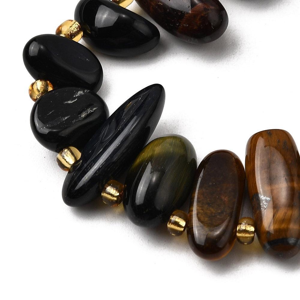 Edelsteen kraal Tijgeroog nugget ±13mm - per stuk-Kralen-Kraaltjes van Renate