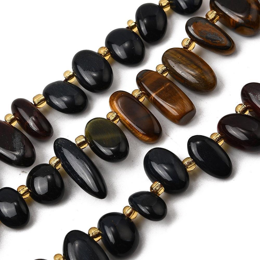 Edelsteen kraal Tijgeroog nugget ±13mm - per stuk-Kralen-Kraaltjes van Renate