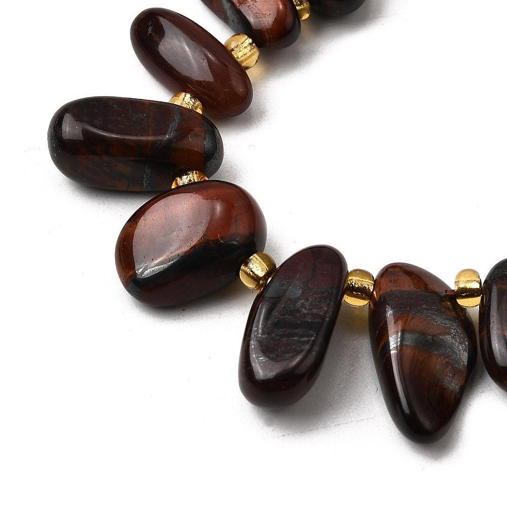 Edelsteen kraal Tijgeroog nugget ±13mm - per stuk-Kralen-Kraaltjes van Renate