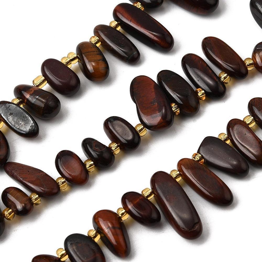 Edelsteen kraal Tijgeroog nugget ±13mm - per stuk-Kralen-Kraaltjes van Renate