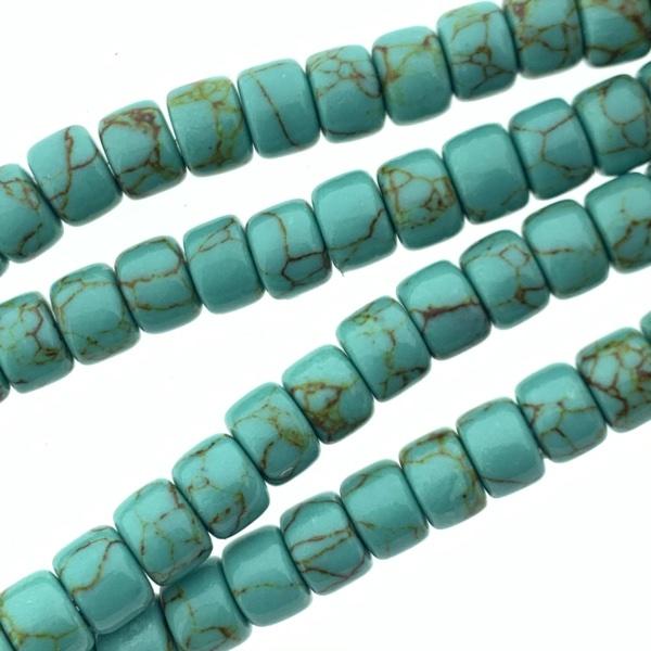 Edelsteen kraal Turquoise 8x6mm Ø1mm - 4 stuks-Kraaltjes van Renate