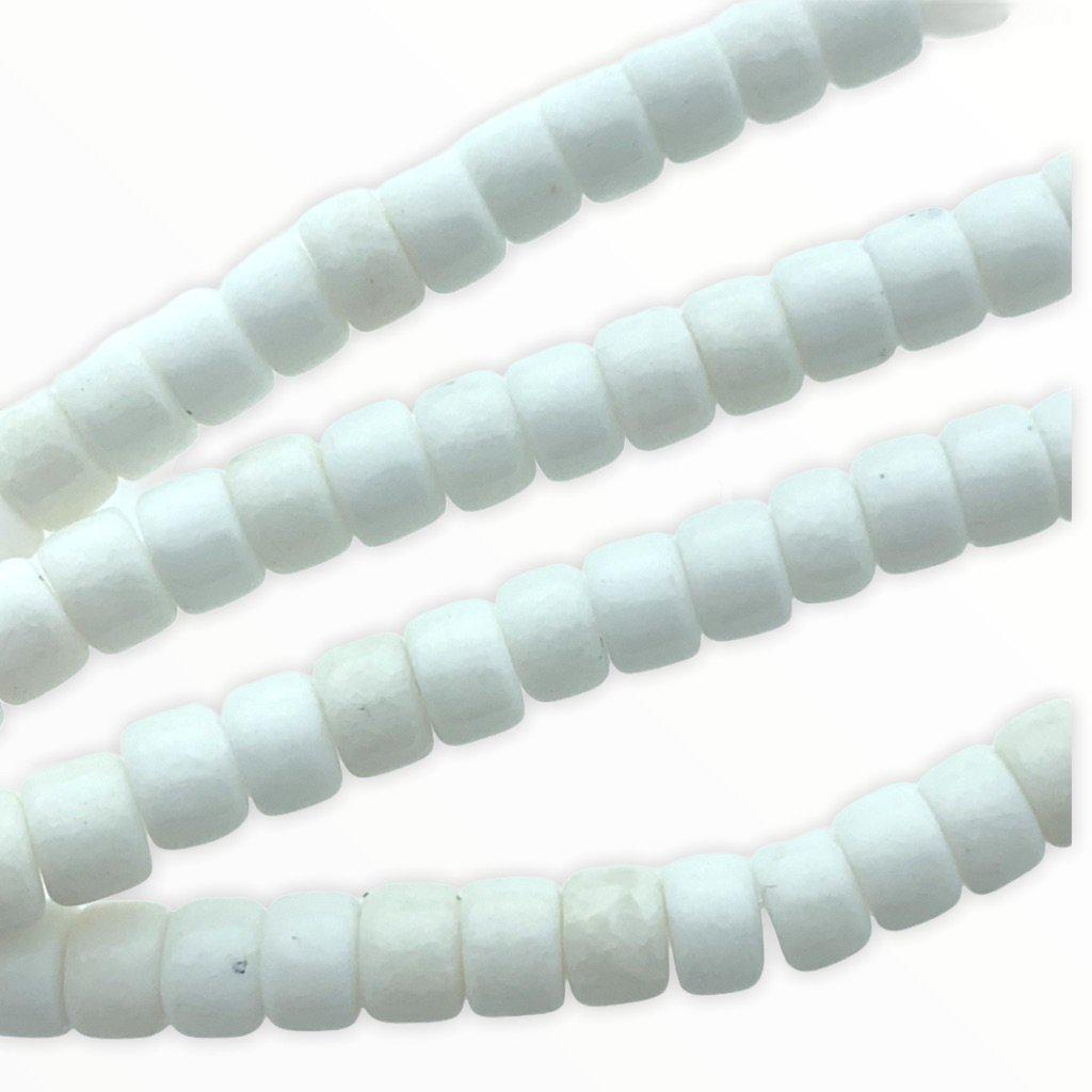 Edelsteen kraal Wit 8x6mm Ø1mm - 4 stuks-Kraaltjes van Renate