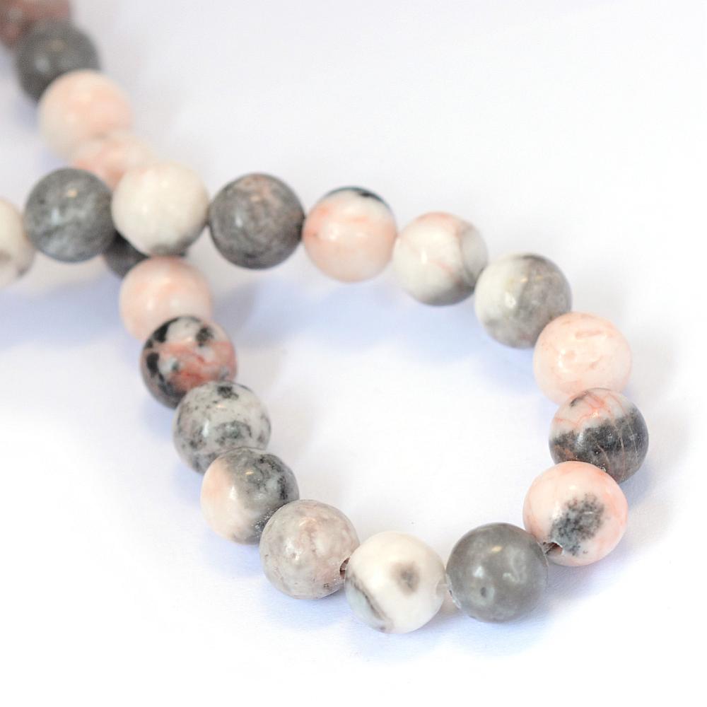 Edelsteen kraal Zebra Jasper rond 4mm - 20 stuks-Kralen-Kraaltjes van Renate