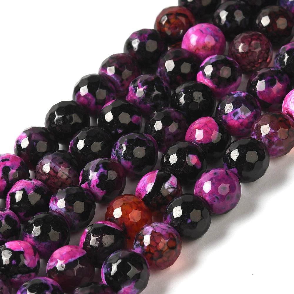 Edelsteen kraal agaat faceted violet red 8mm-Kralen-Kraaltjes van Renate