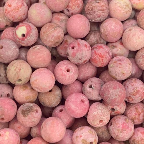 Edelsteen kraal agaat frosted hot pink rond 8mm-Kraaltjes van Renate