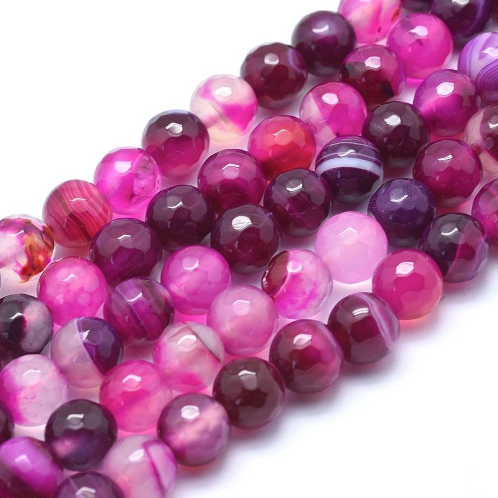 Edelsteen kraal agaat hot pink 8mm-Kralen-Kraaltjes van Renate