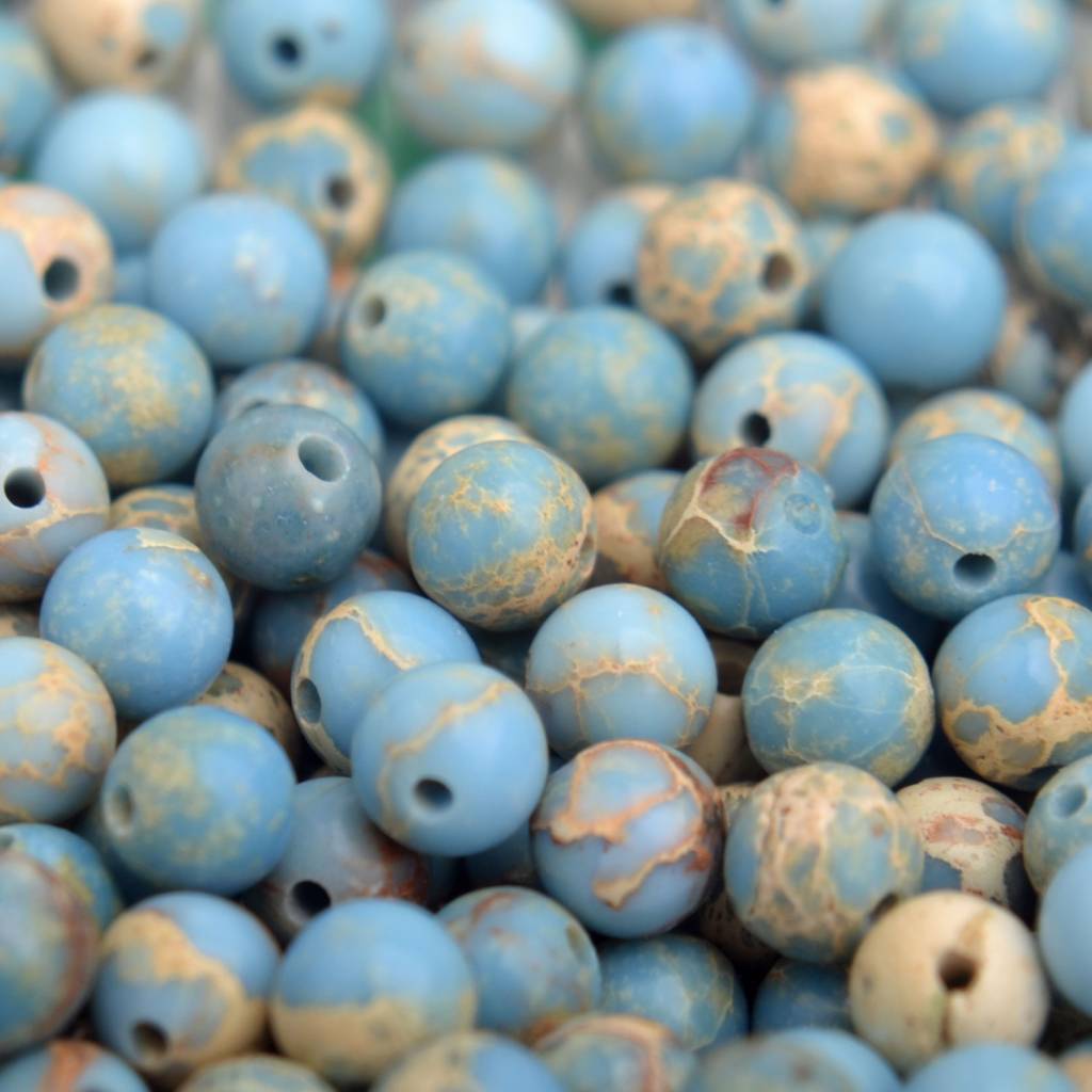 Edelsteen kraal blauw Regaliet rond 4mm - 10 stuks-Kraaltjes van Renate