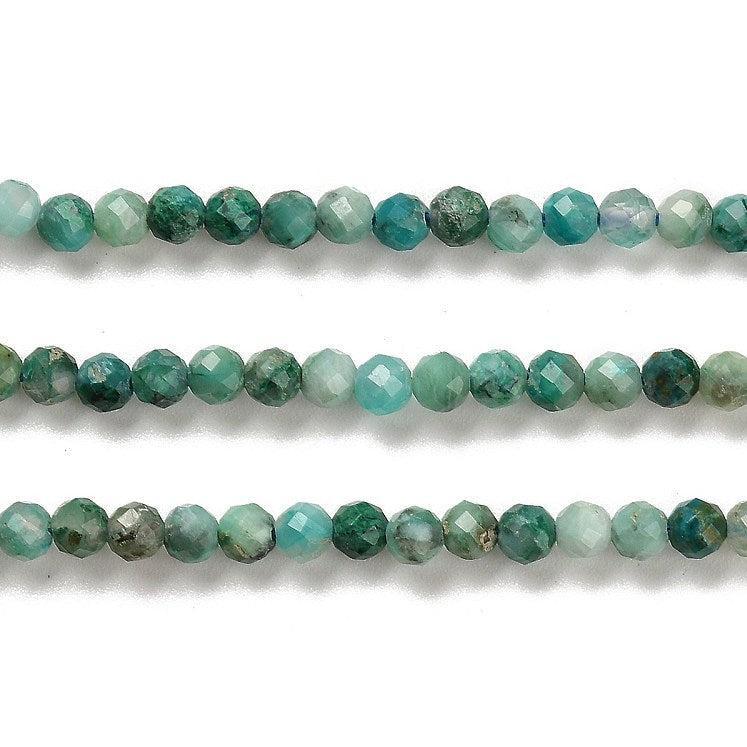 Edelsteen kraal chrysocolla Facet 3mm - 35 stuks-Kralen-Kraaltjes van Renate