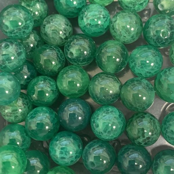Edelsteen kraal crackle agate green rond 8mm-Kraaltjes van Renate