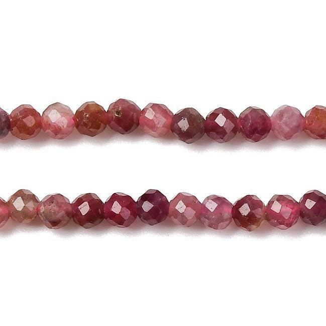 Edelsteen kraal facet Rond Tourmaline Roze 3mm - per 20 stuks-Kraaltjes van Renate