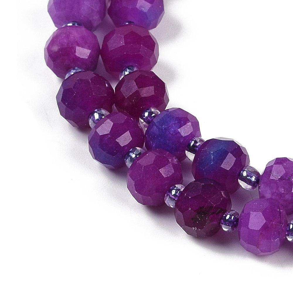 Edelsteen kraal faceted jade paars 7,5mm- per stuk-Kralen-Kraaltjes van Renate