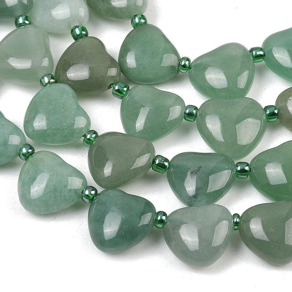 Edelsteen kraal hart Aventurijn groen 12mm - per stuk-Kralen-Kraaltjes van Renate
