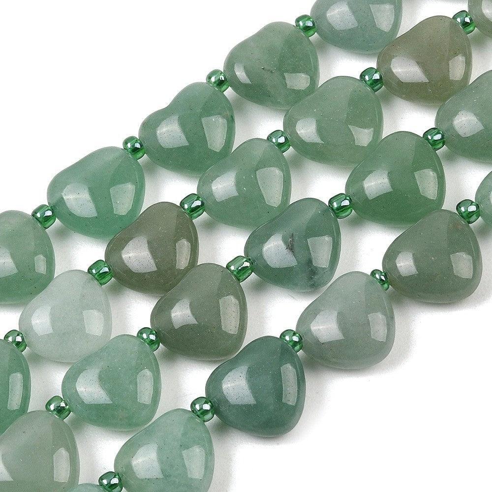 Edelsteen kraal hart Aventurijn groen 12mm - per stuk-Kralen-Kraaltjes van Renate