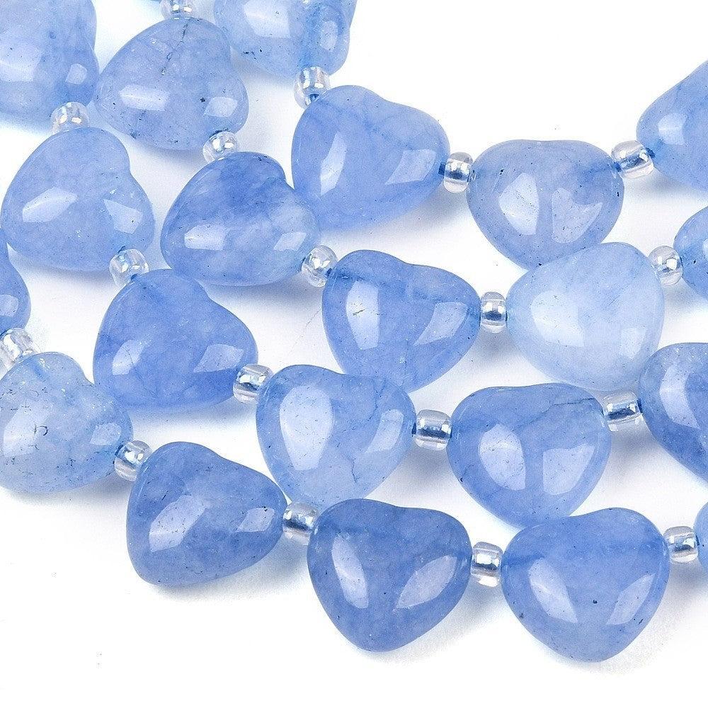 Edelsteen kraal hart Jade licht blauw 12mm - per stuk-Kralen-Kraaltjes van Renate