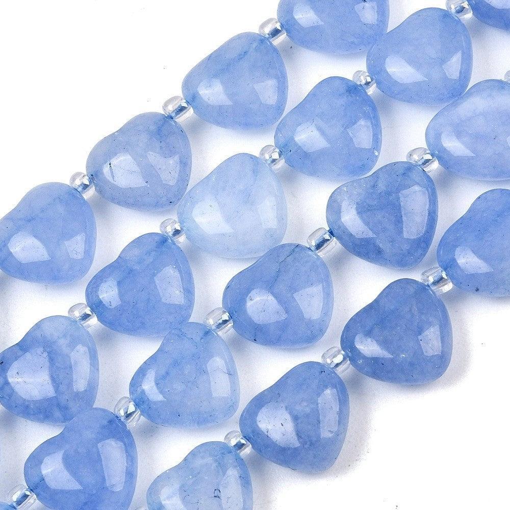 Edelsteen kraal hart Jade licht blauw 12mm - per stuk-Kralen-Kraaltjes van Renate