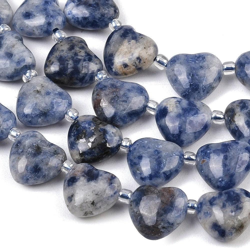 Edelsteen kraal hart Jasper blauw 12mm - per stuk-Kralen-Kraaltjes van Renate