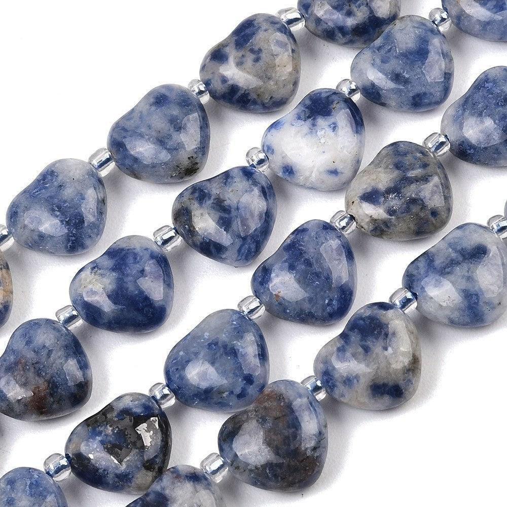 Edelsteen kraal hart Jasper blauw 12mm - per stuk-Kralen-Kraaltjes van Renate