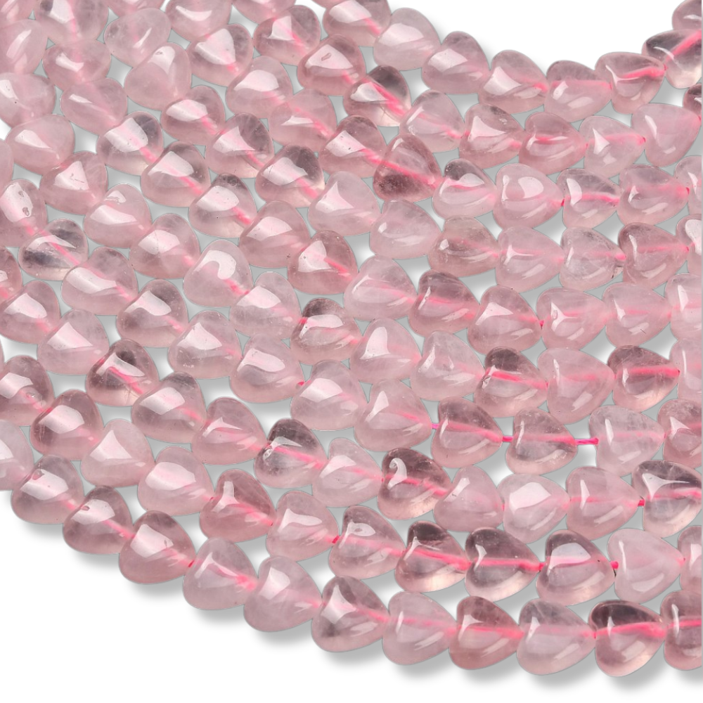 Edelsteen kraal hart Rozenkwarts 10mm - per stuk-Kralen-Kraaltjes van Renate