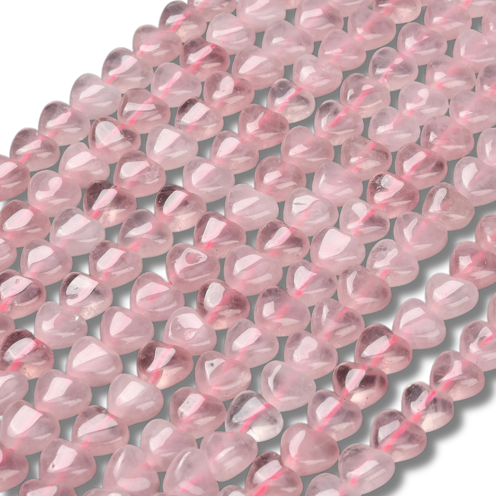 Edelsteen kraal hart Rozenkwarts 10mm - per stuk-Kralen-Kraaltjes van Renate