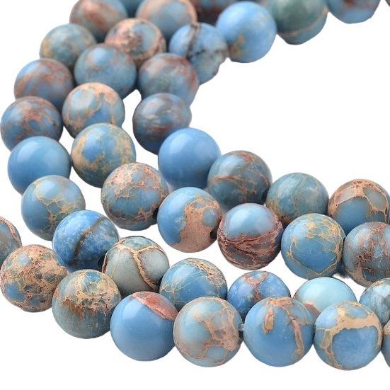 Edelsteen kraal imperial jasper blue 8mm-Kralen-Kraaltjes van Renate