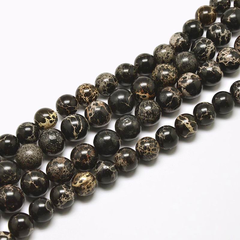 Edelsteen kraal imperial jasper black 8mm-Kralen-Kraaltjes van Renate