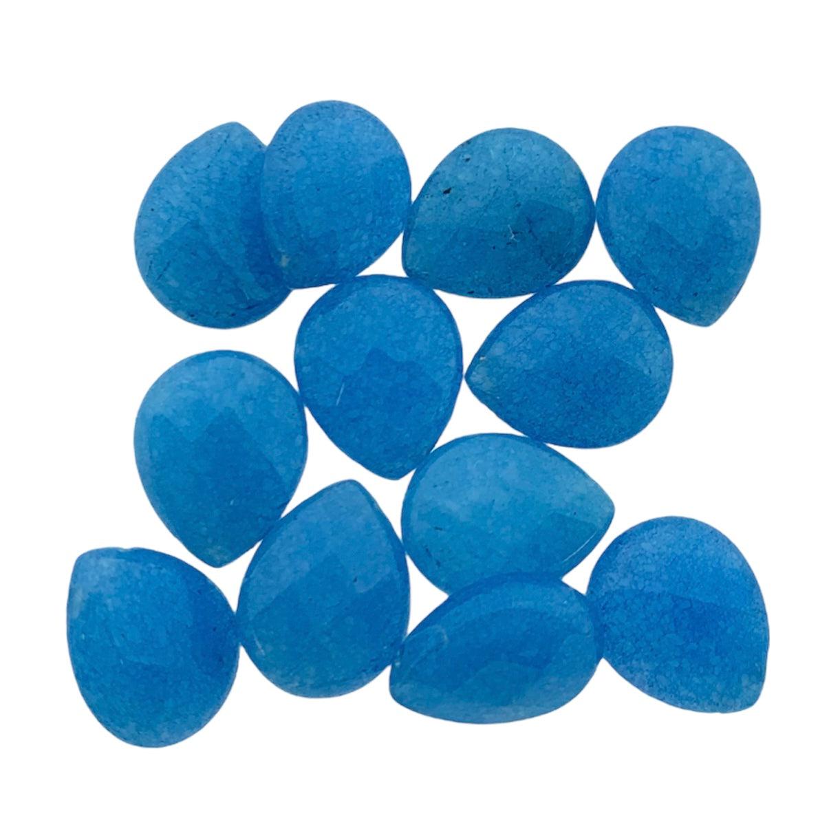 Edelsteen kraal jade blue teardrop 15x6mm-Kralen-Kraaltjes van Renate