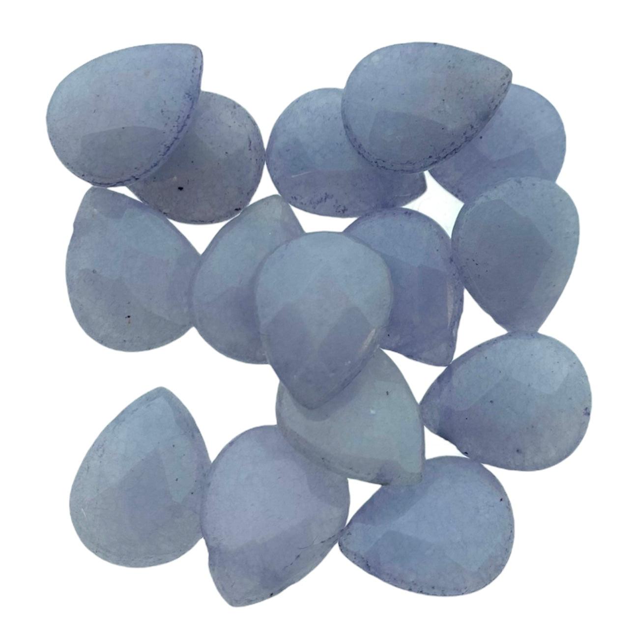 Edelsteen kraal jade grijs/blauw teardrop 15x6mm-Kralen-Kraaltjes van Renate