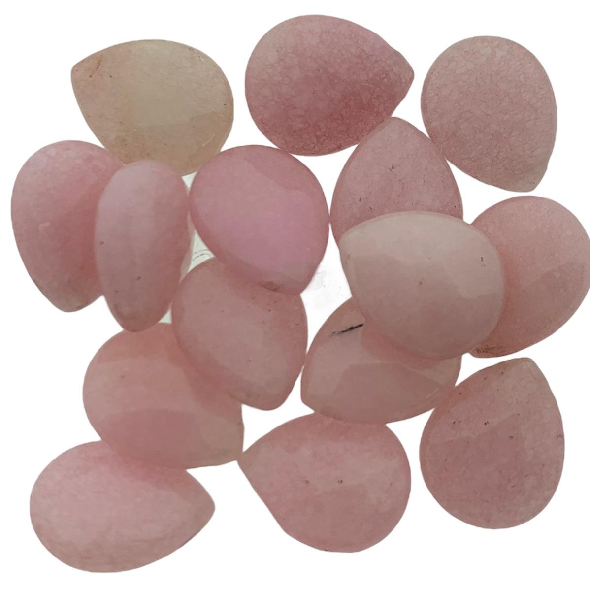 Edelsteen kraal jade roze teardrop 15x6mm-Kralen-Kraaltjes van Renate