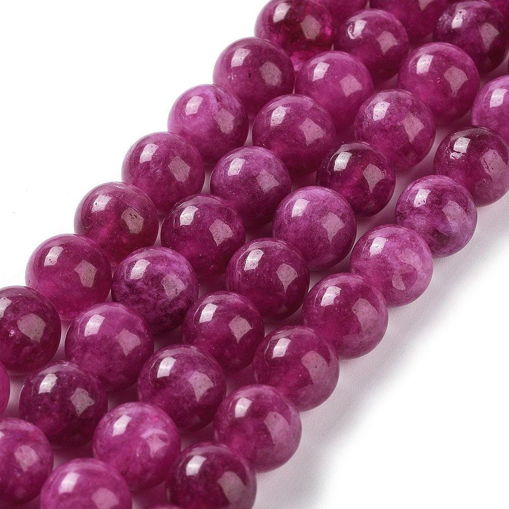 Edelsteen kraal malaysia jade Camellia Roze rond 10mm - per stuk-Kralen-Kraaltjes van Renate