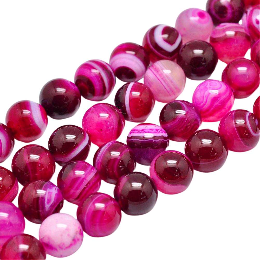 Edelsteen kraal malaysia jade Magenta Roze rond 10mm - per stuk-Kralen-Kraaltjes van Renate