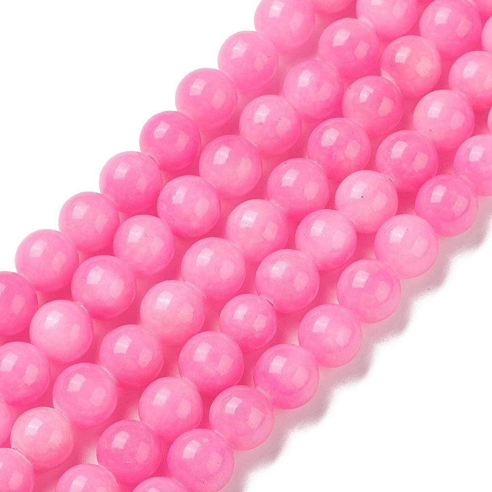 Edelsteen kraal malaysia jade Roze rond 10mm - per stuk-Kralen-Kraaltjes van Renate