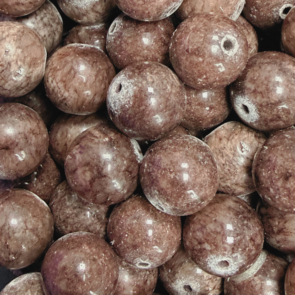 Edelsteen kraal malaysia jade Taupe Bruin rond 12mm - per stuk-Kralen-Kraaltjes van Renate