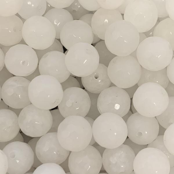 Edelsteen kraal malaysia jade white faceted rond 10mm-Kraaltjes van Renate