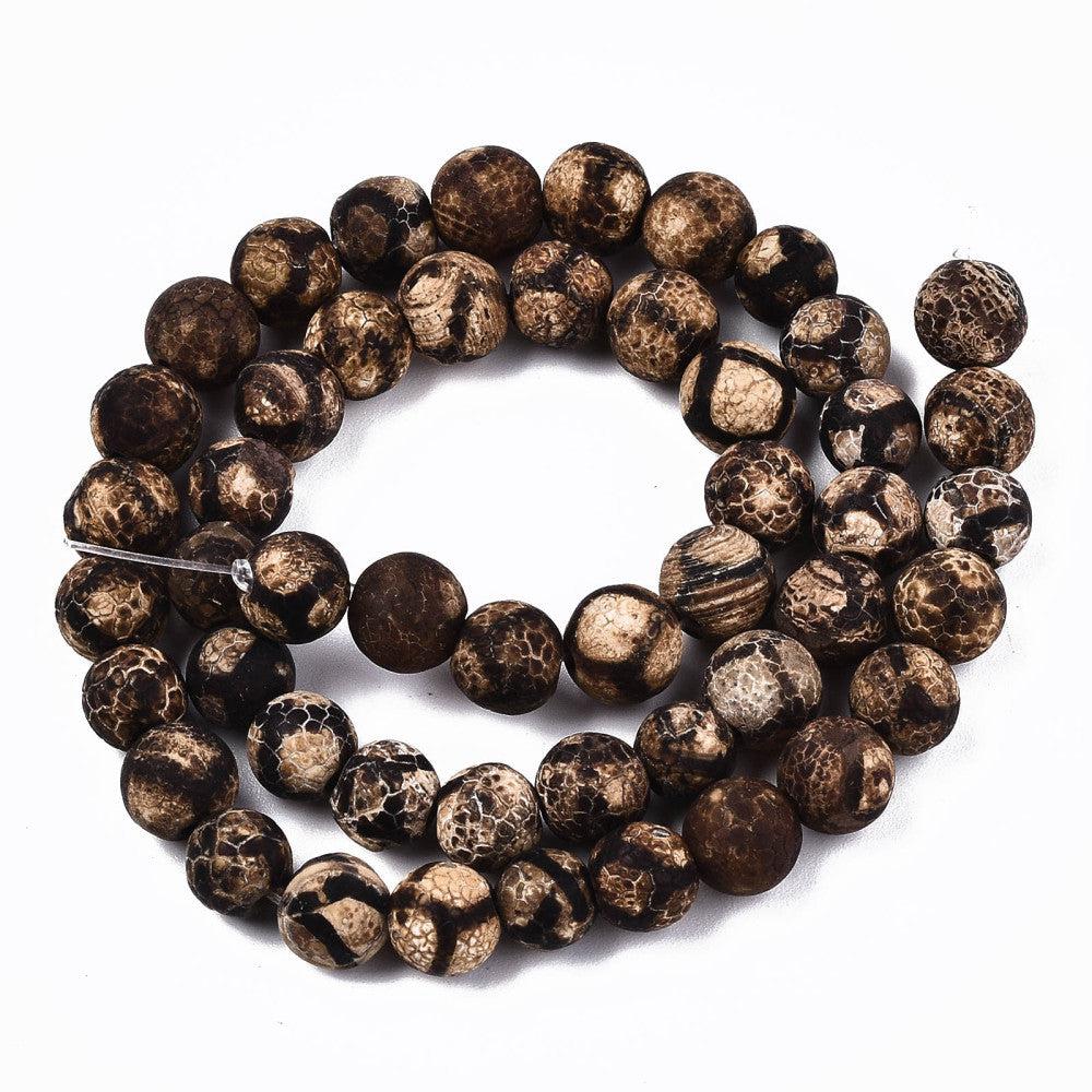 Edelsteen kraal natural agate Rust rond 6mm- per 10-Kralen-Kraaltjes van Renate