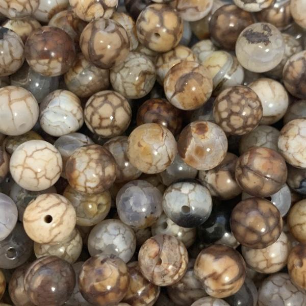Edelsteen kraal natural weathered agate aquamarine rond 8mm-Kraaltjes van Renate
